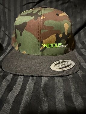 The Classic Camo Snapback Hat with Green Embroidery
